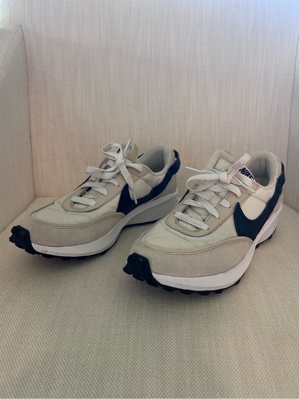 Nike Waffle Debut Retro Sneakers - Sanddrift / Black / White